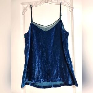 Blue Buttercup teal velvet like camisole top size Small